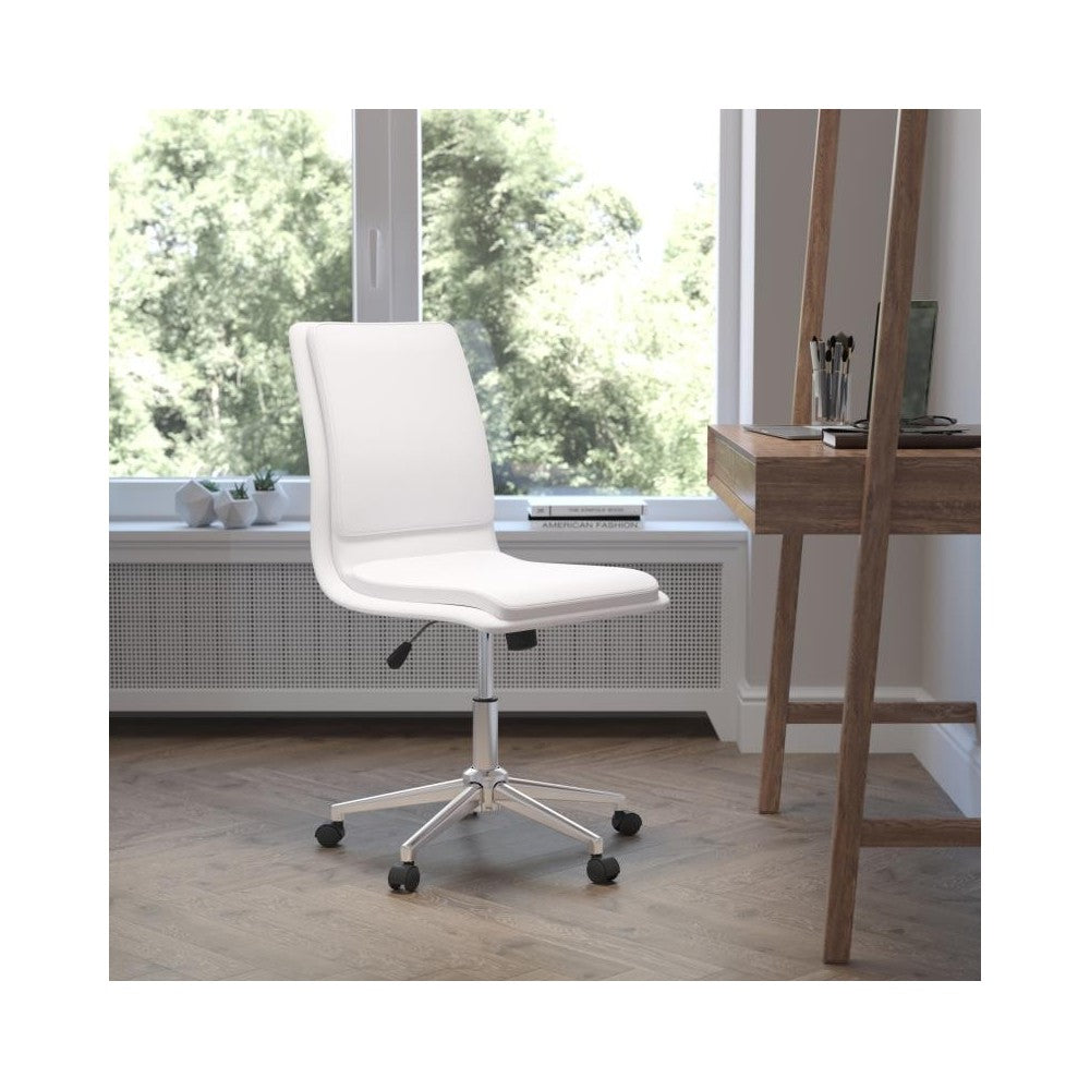Flash Furniture Madigan White LeatherSoft Office Chair GO-21111-WH-GG