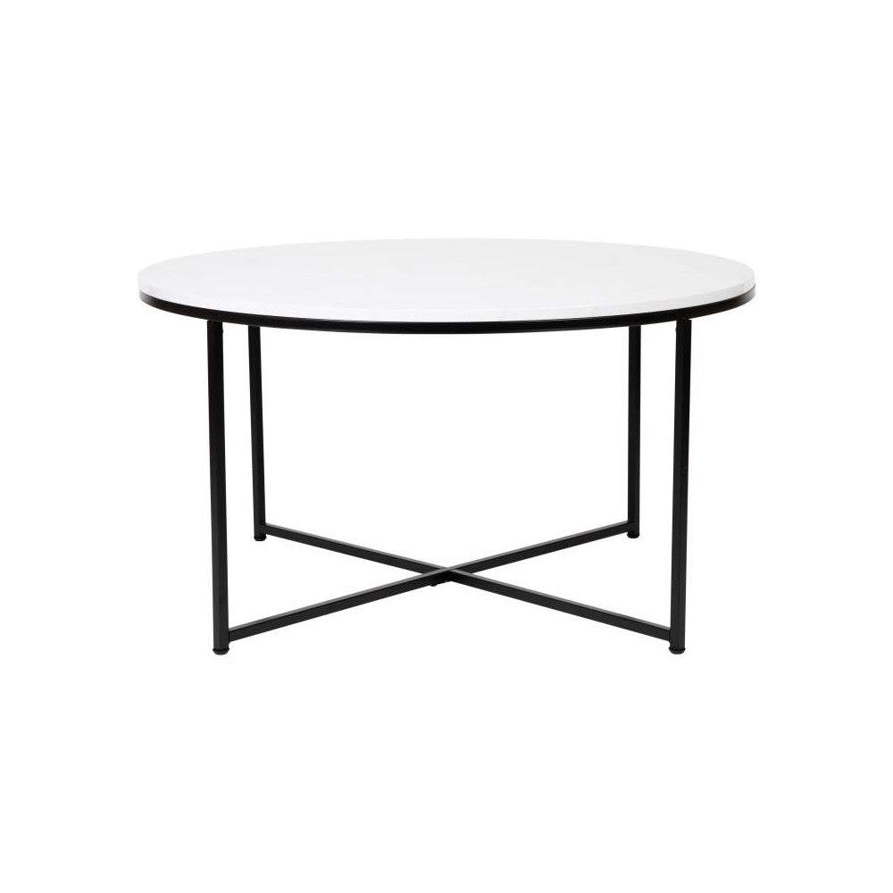 Flash Furniture Marble/Black Coffee Table NAN-JH-1787CT-MRBL-BK-GG