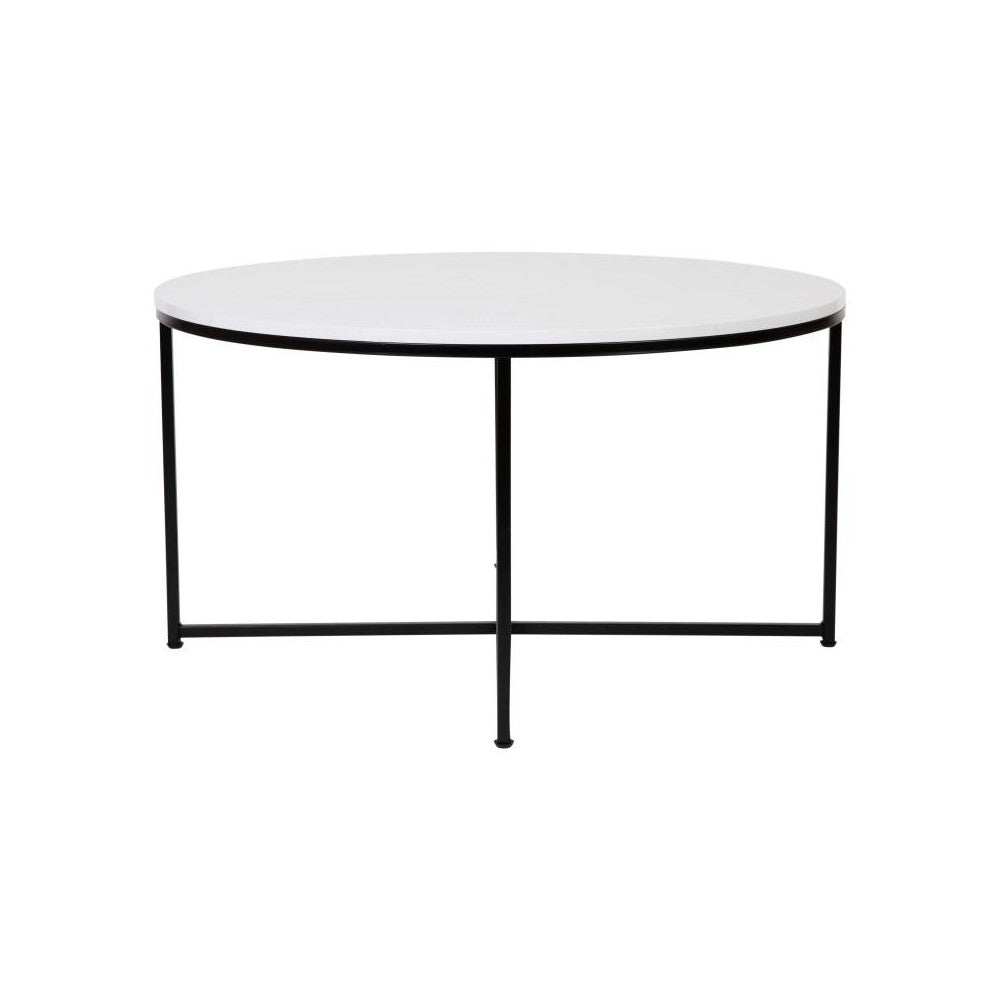 Flash Furniture Marble/Black Coffee Table NAN-JH-1787CT-MRBL-BK-GG