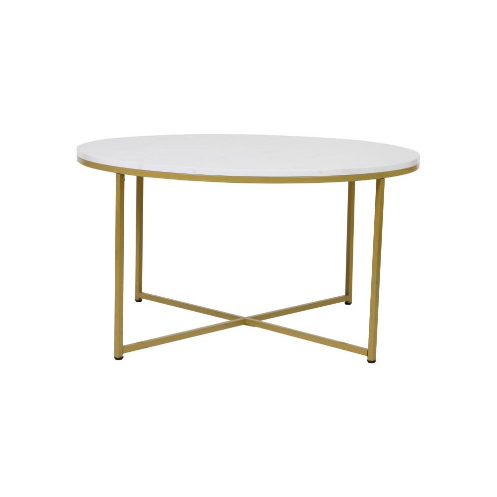 Flash Furniture Marble Coffee Table-Gold Frame NAN-JH-1787CT-MRBL-GG