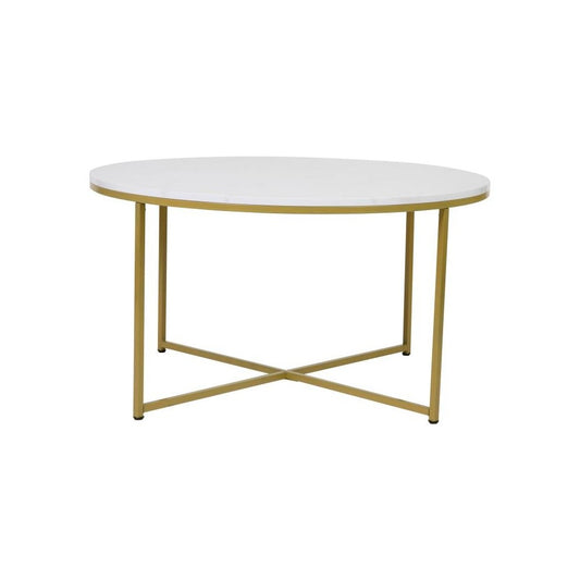 Flash Furniture Marble Coffee Table-Gold Frame NAN-JH-1787CT-MRBL-GG