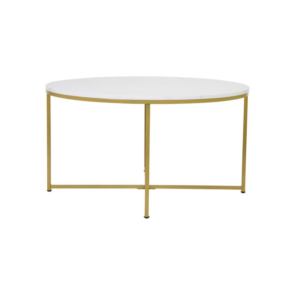 Flash Furniture Marble Coffee Table-Gold Frame NAN-JH-1787CT-MRBL-GG