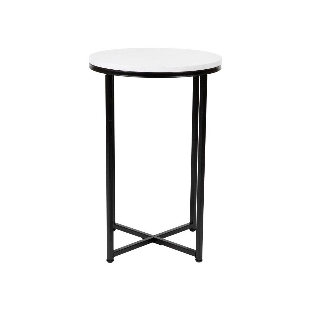 Flash Furniture Marble End Table-Black Frame NAN-JH-1787ET-MRBL-BK-GG