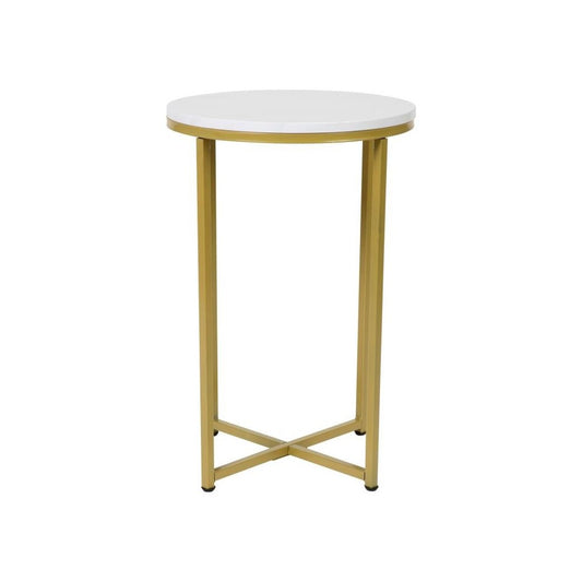 Flash Furniture Marble End Table-Gold Frame NAN-JH-1787ET-MRBL-GG