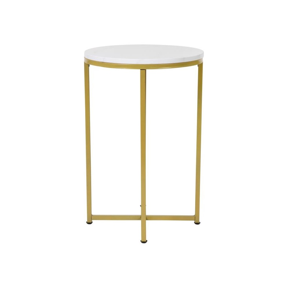 Flash Furniture Marble End Table-Gold Frame NAN-JH-1787ET-MRBL-GG