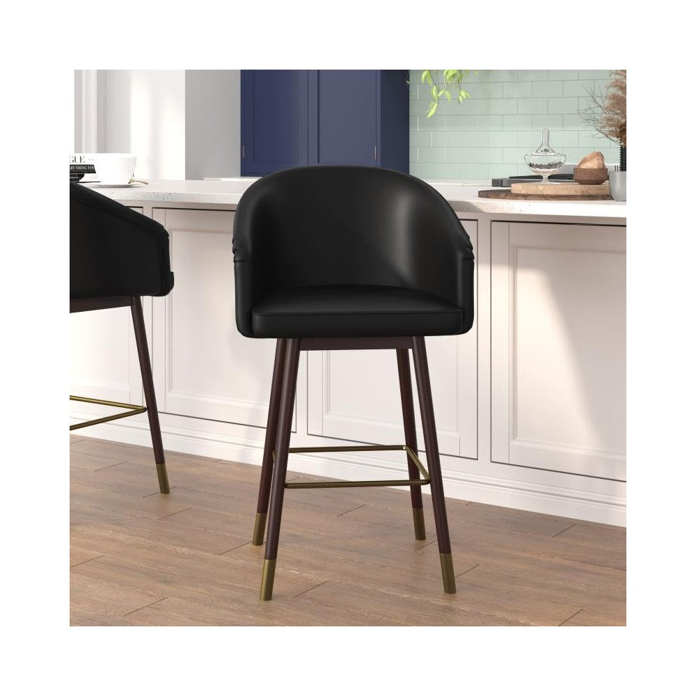 Flash Furniture Margo 2PK Black Leather 26" Barstool 2-AY-1928-26-BK-GG