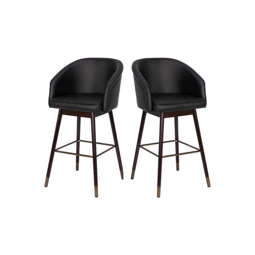 Flash Furniture Margo 2PK Black LeatherSoft Barstool 2-AY-1928-30-BK-GG