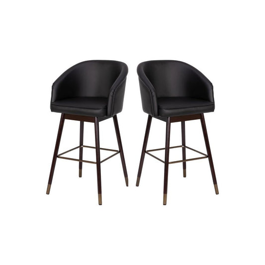 Flash Furniture Margo 2PK Black LeatherSoft Barstool 2-AY-1928-30-BK-GG