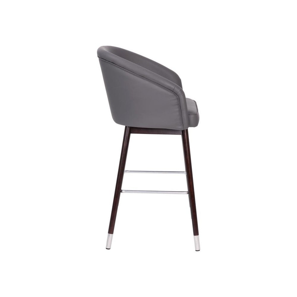 Flash Furniture Margo 2PK Gray LeatherSoft Barstool 2-AY-1928-30-GY-GG