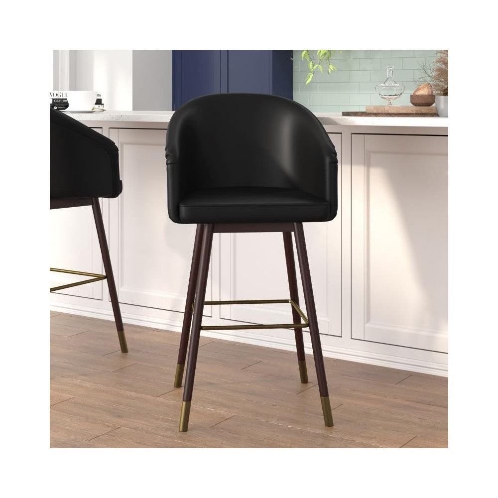 Flash Furniture Margo Black LeatherSoft 30" Barstool AY-1928-30-BK-GG