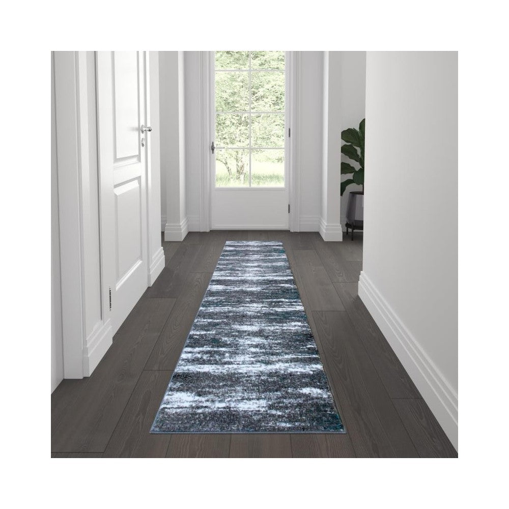 Flash Furniture Marian Collection 2' x 7' Turquoise Area Rug OKR-RG1102-27-TQ-GG
