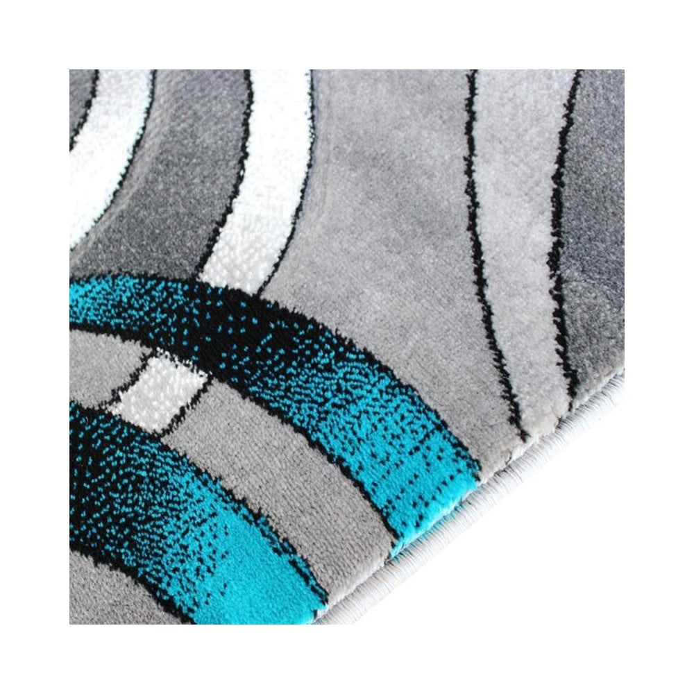 Flash Furniture Masie Collection Turquoise 5x7 Swirl Area Rug ACD-RG414-57-TQ-GG