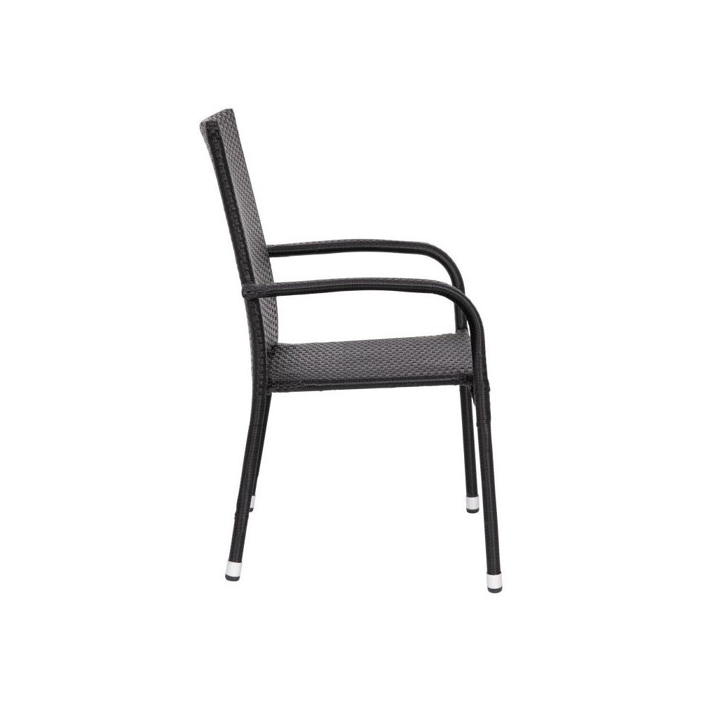 Flash Furniture Maxim 2PK Black Patio ArmChair 2-TW-3WBE073-BK-GG