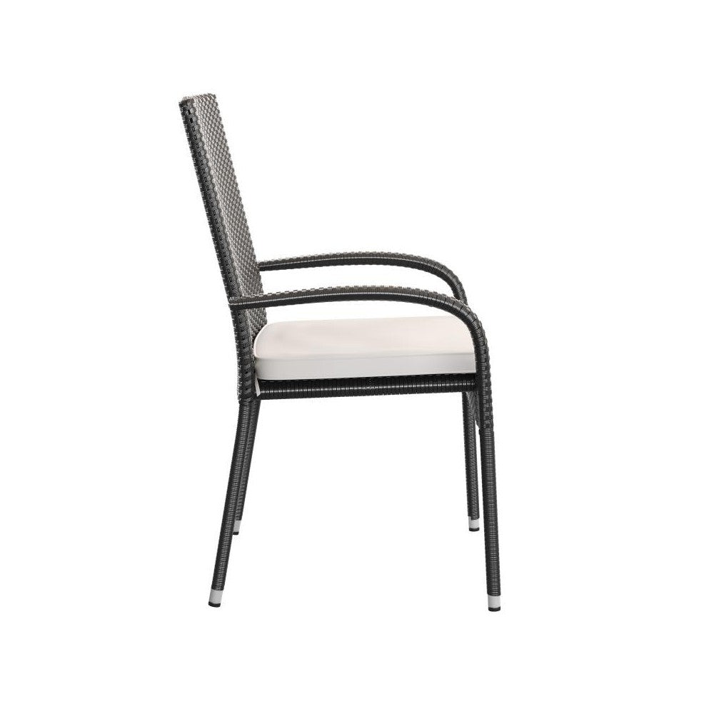 Flash Furniture Maxim 2PK Black Patio Chair 2-TW-3WBE073-CU01CR-BK-GG