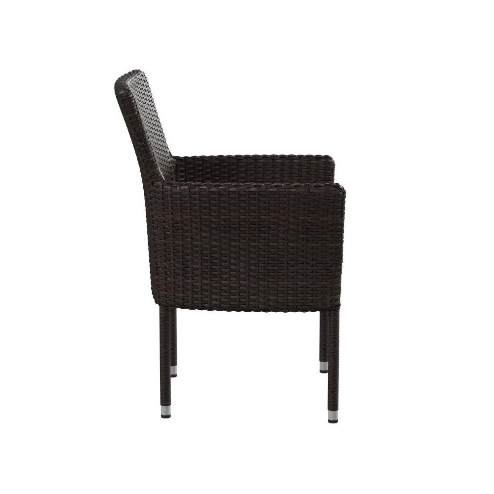 Flash Furniture Maxim 2PK Espresso Patio ArmChair 2-TW-3WBE074-BR-GG