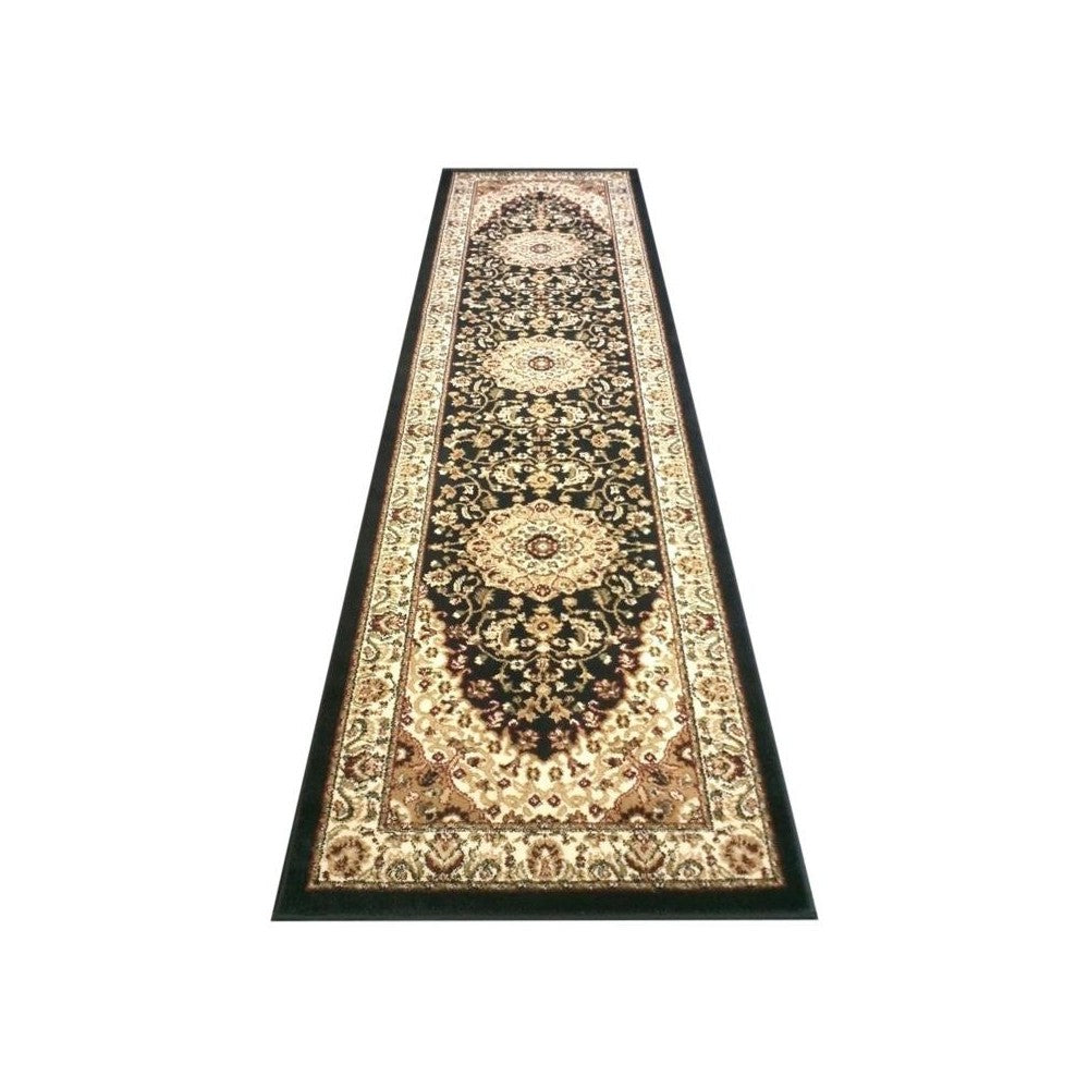 Flash Furniture Mersin Collection Black 3x10 Persian Area Rug NR-RG9-310-BK-GG
