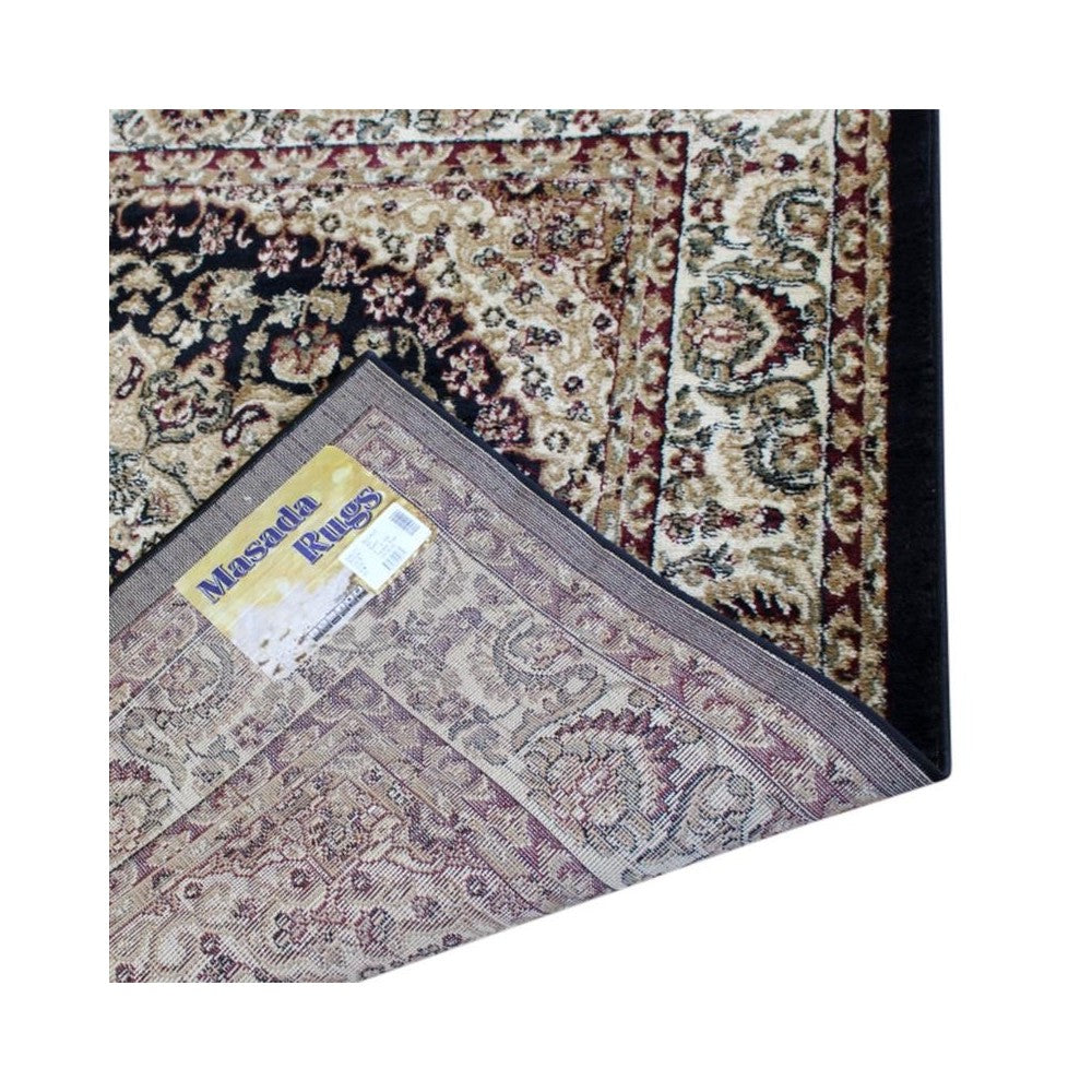 Flash Furniture Mersin Collection Black 7x7 Persian Area Rug NR-RGB401-77S-BK-GG