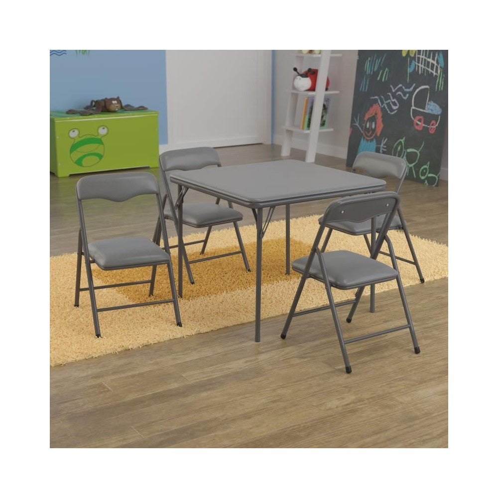 Flash Furniture Mindy Gray Kid Folding Table Set JB-9-KID-GY-GG