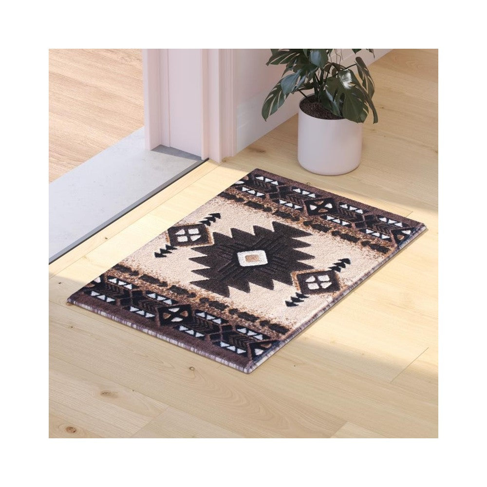 Flash Furniture Mohave Collection 2x3 Rustic Brown Area Rug ACD-RG611-23-BN-GG