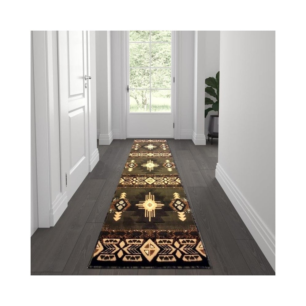 Flash Furniture Mohave Collection 2x7 Rustic Sage Area Rug ACD-RG181-27-SG-GG