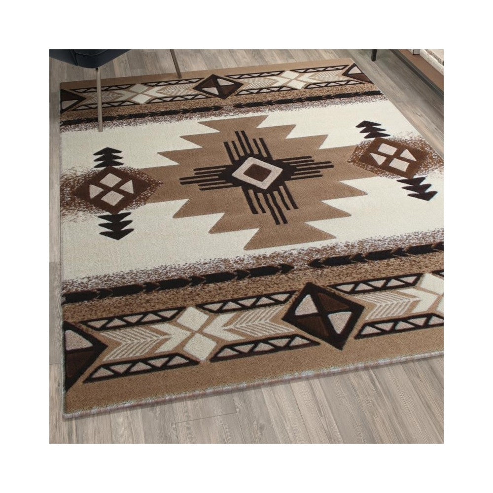 Flash Furniture Mohave Collection 5x7 Rustic Ivory Area Rug ACD-RG180-57-IV-GG