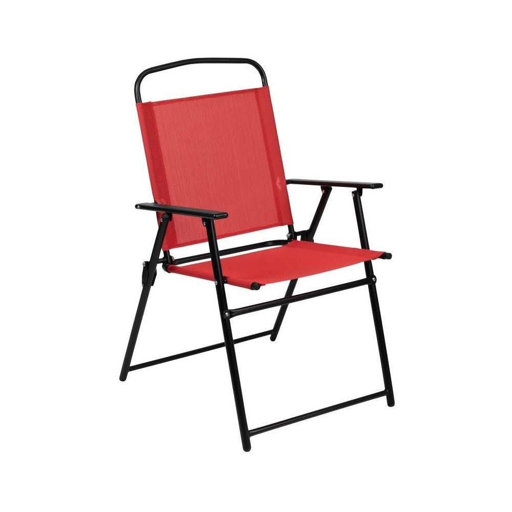 Flash Furniture Nantucket 6PC Red Patio Set & Umbrella GM-202012-RD-GG