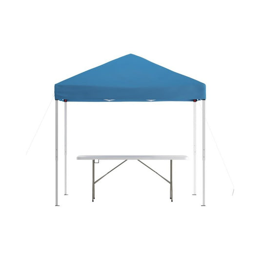 Flash Furniture Otis Blue Canopy & Folding Table JJ-GZ88183Z-BL-GG
