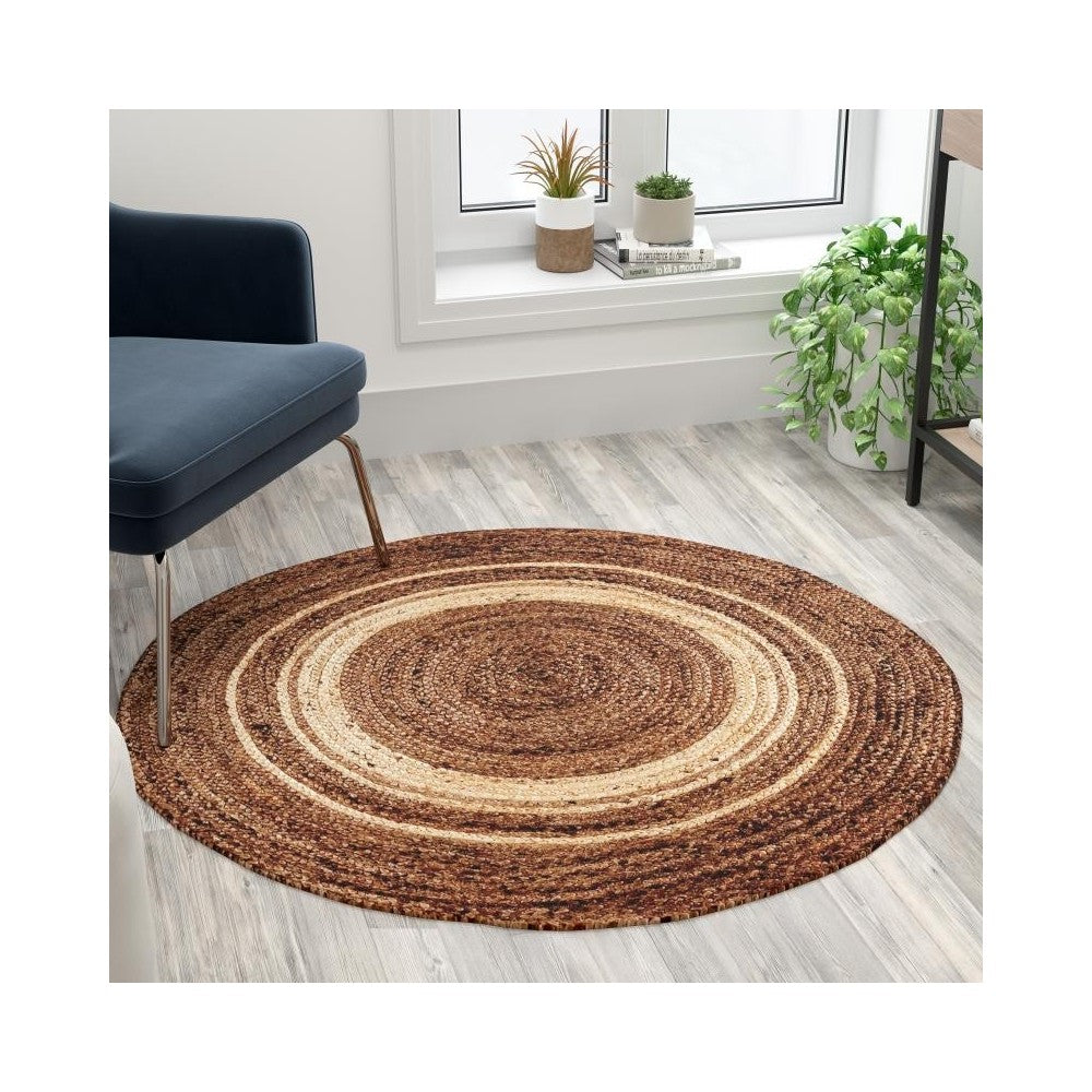 Flash Furniture Prima 4 Ft RD Natural Jute Area Rug RC-JR-2045-12-48-GG