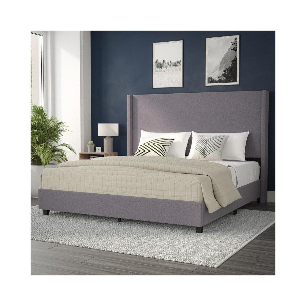 Flash Furniture Quinn Gray King Size Platform Bed YK-1077-GY-K-GG