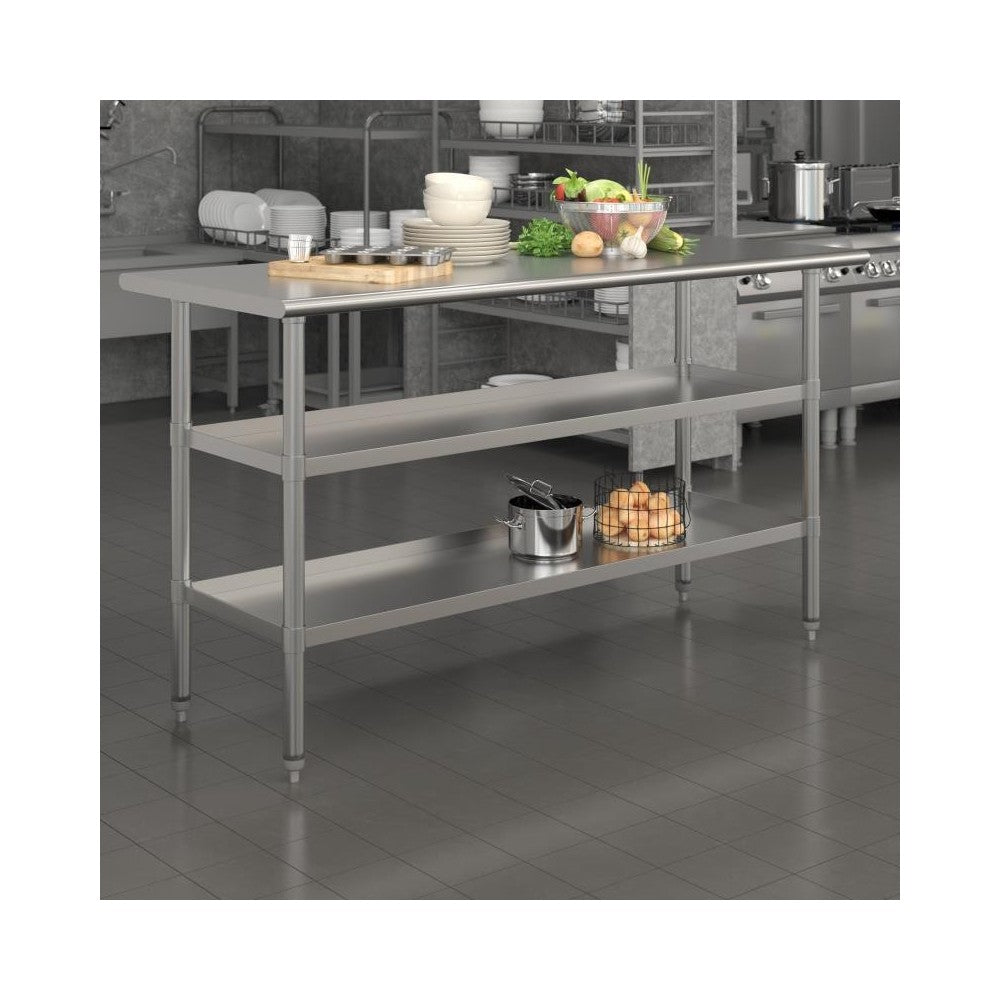 Flash Furniture Randolph Stainless Table 2 Shelf Table NH-WT-GU-2460-GG