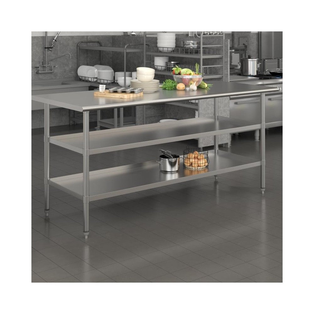 Flash Furniture Ravenel Stainless Table 2 Shelf Table NH-WT-GU-3072-GG