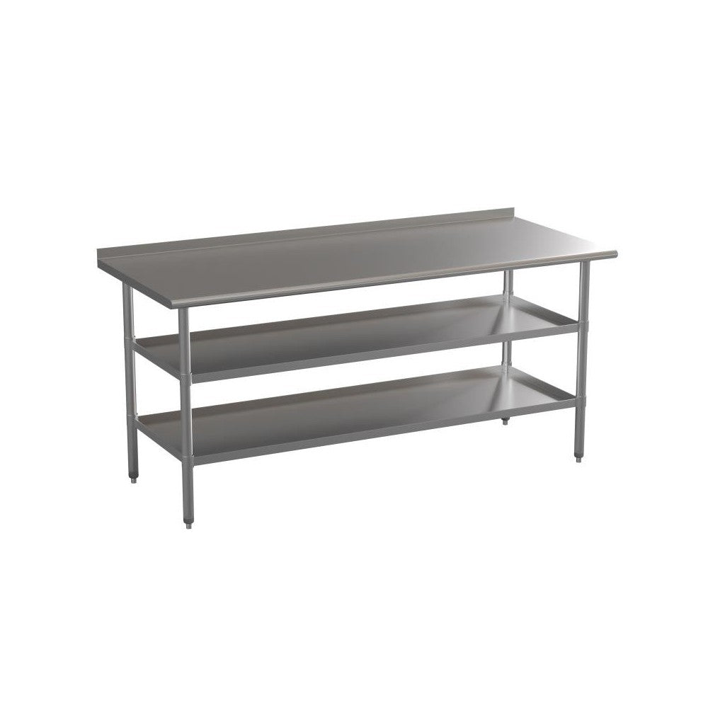 Flash Furniture Ravenel Stainless Table 2 Shelf Table NH-WT-GU-3072BSP-GG