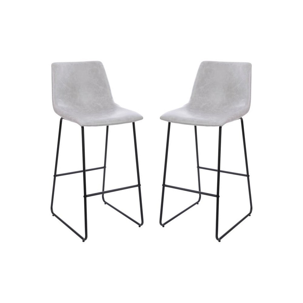 Flash Furniture Reagan 2PK 30" LT Gray Dining Stool 2-ET-ER18345-30-LG-GG