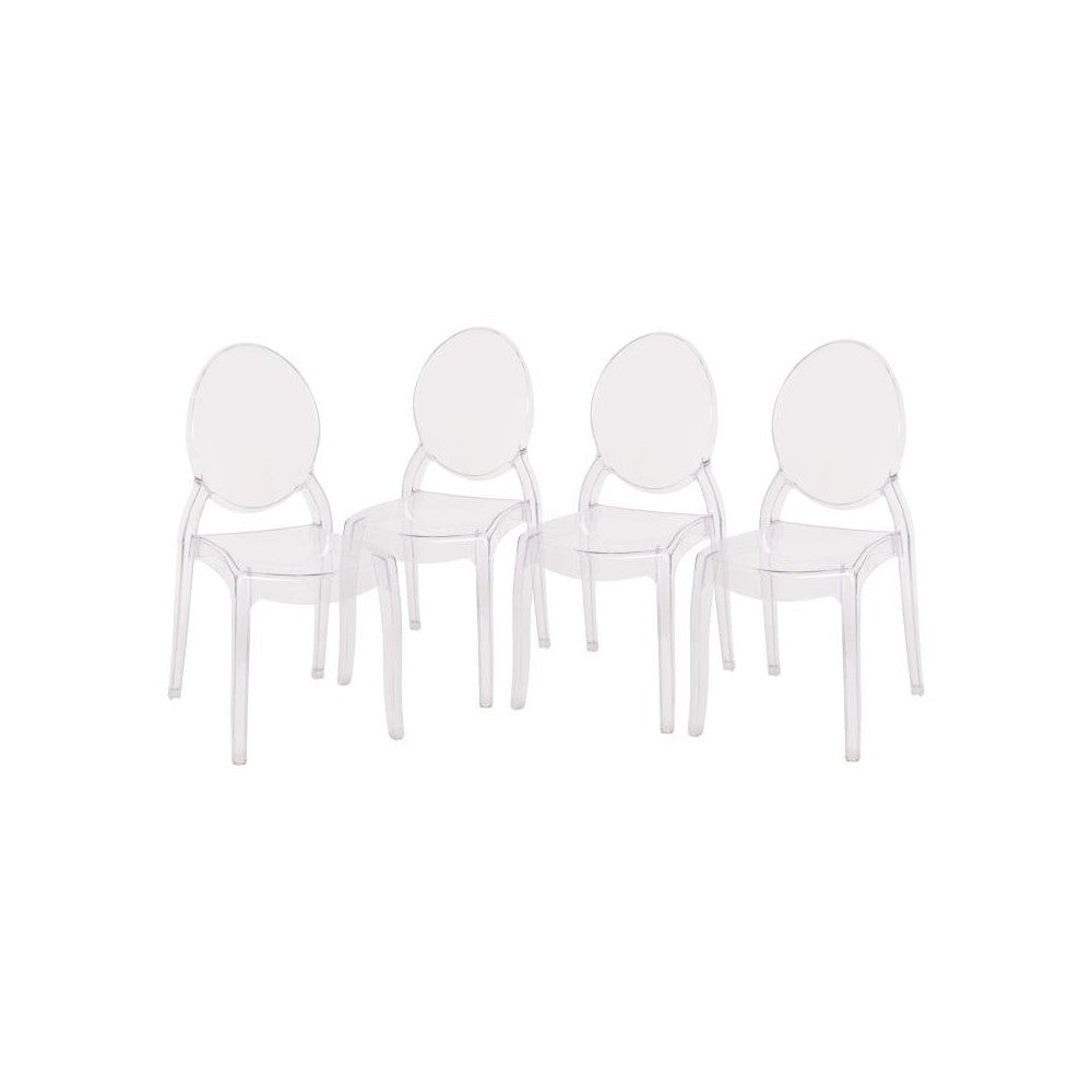 Flash Furniture Revna 4PK Crystal Wide Ghost Chair ZH-GHOST-OVR-4-GG