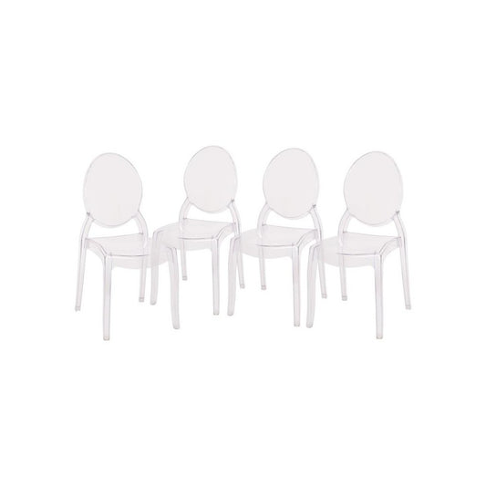 Flash Furniture Revna 4PK Crystal Wide Ghost Chair ZH-GHOST-OVR-4-GG