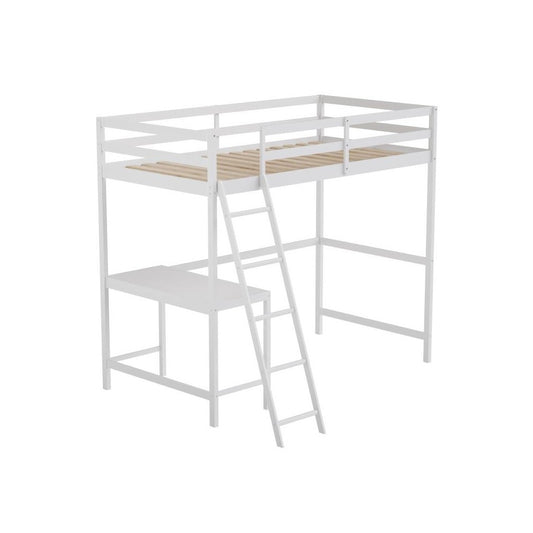 Flash Furniture Riley White Twin Loft Bed Frame MH-LBD5-WH-T-GG