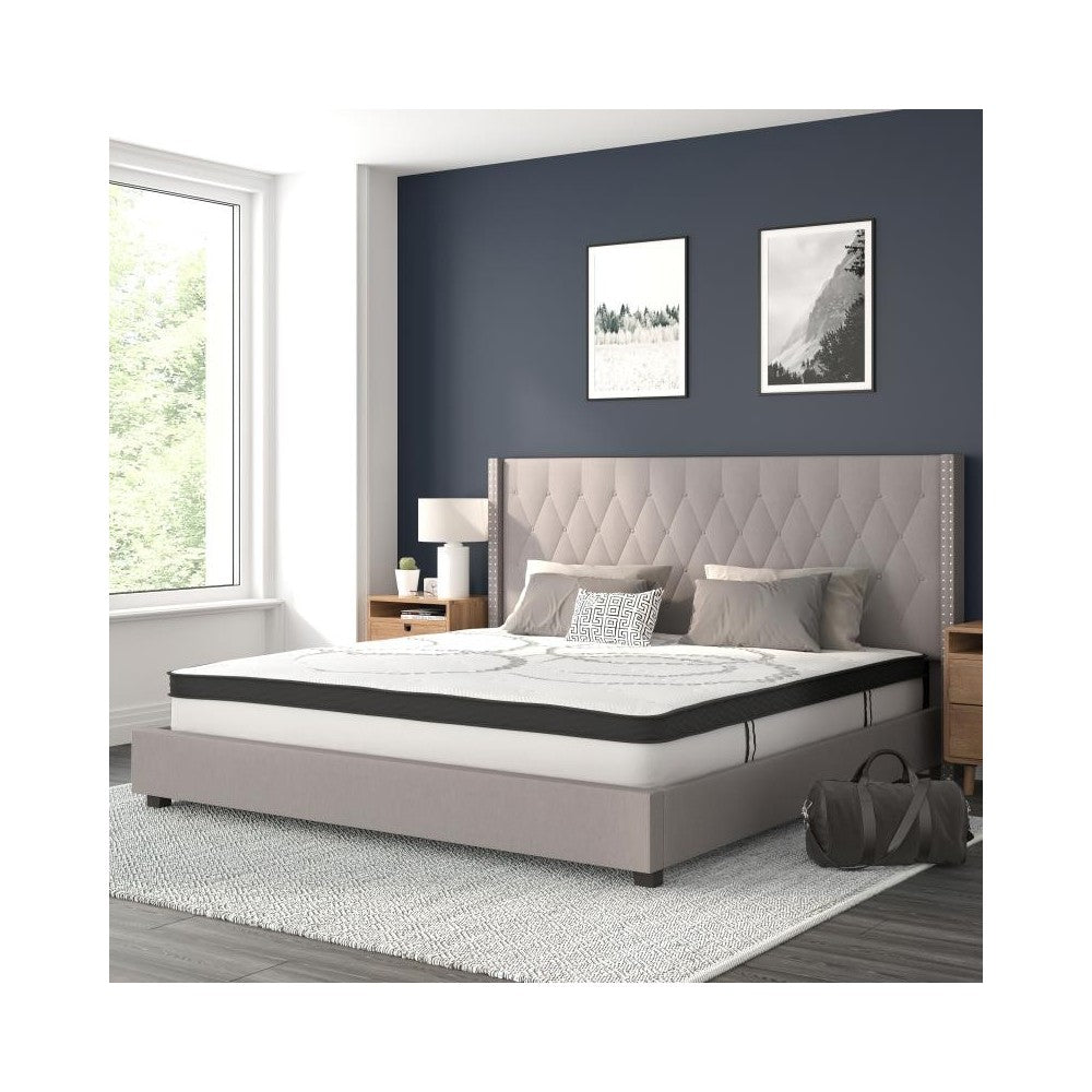 Flash Furniture Riverdale King Platform Bed Set-Gray HG-BM10-44-GG