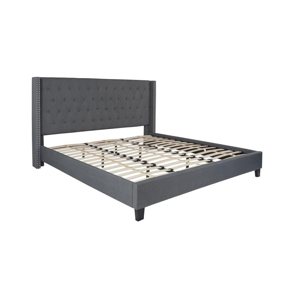 Flash Furniture Riverdale King Platform Bed Set-Gray HG-BM10-48-GG