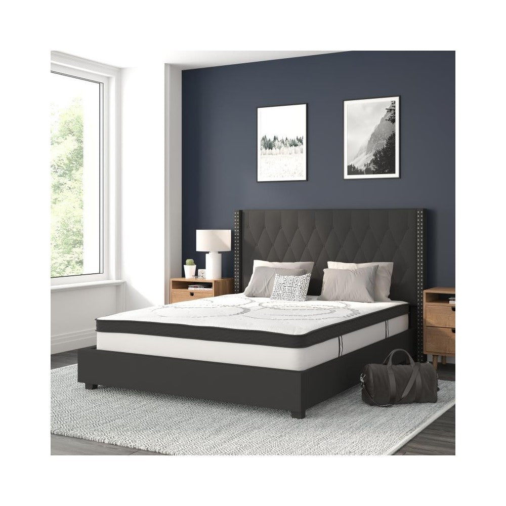 Flash Furniture Riverdale Queen Platform Bed Set-Black HG-BM10-39-GG