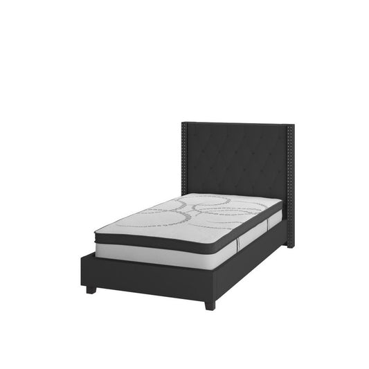 Flash Furniture Riverdale Twin Platform Bed Set-Black HG-BM10-37-GG