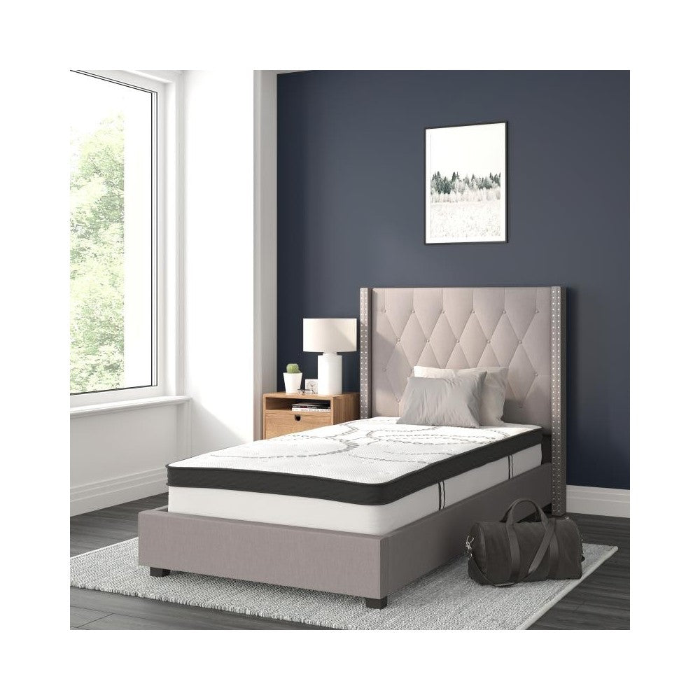 Flash Furniture Riverdale Twin Platform Bed Set-Gray HG-BM10-41-GG