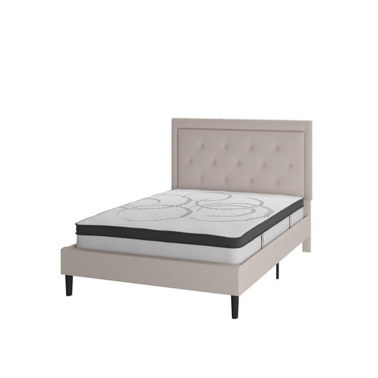 Flash Furniture Roxbury Full Platform Bed Set-Beige SL-BM10-18-GG
