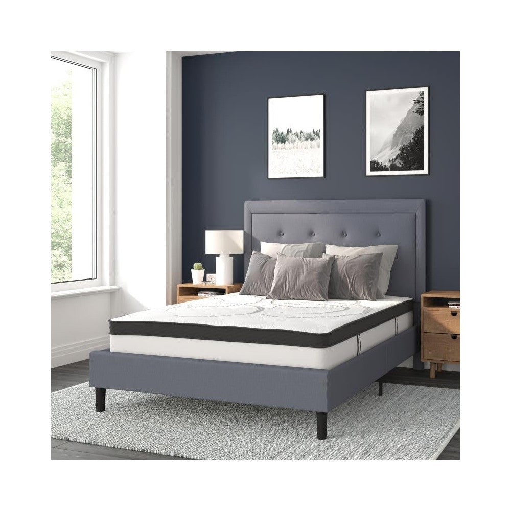 Flash Furniture Roxbury Full Platform Bed Set-Gray SL-BM10-26-GG