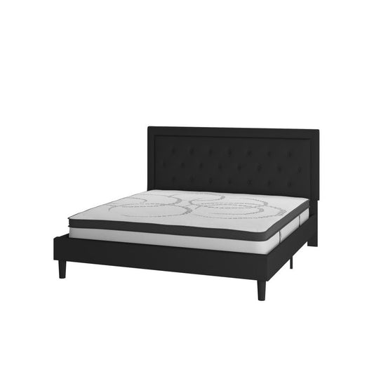 Flash Furniture Roxbury King Platform Bed Set-Black SL-BM10-24-GG