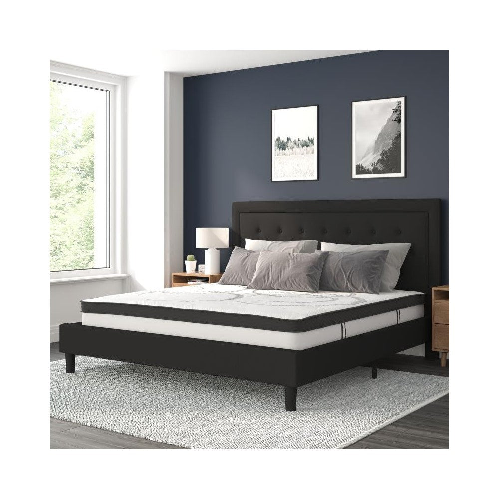 Flash Furniture Roxbury King Platform Bed Set-Black SL-BM10-24-GG