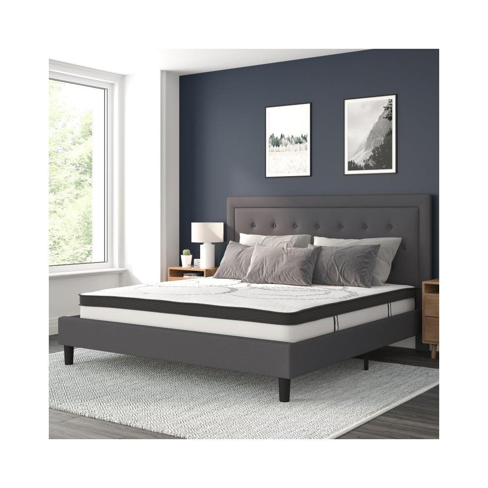 Flash Furniture Roxbury King Platform Bed Set-Gray SL-BM10-32-GG