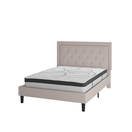Flash Furniture Roxbury Queen Platform Bed Set-Beige SL-BM10-19-GG