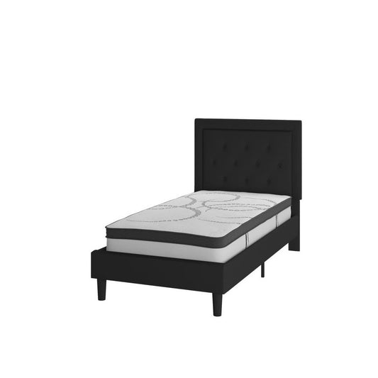 Flash Furniture Roxbury Twin Platform Bed Set-Black SL-BM10-21-GG
