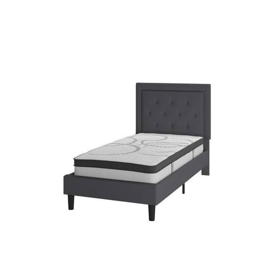 Flash Furniture Roxbury Twin Platform Bed Set-Gray SL-BM10-29-GG