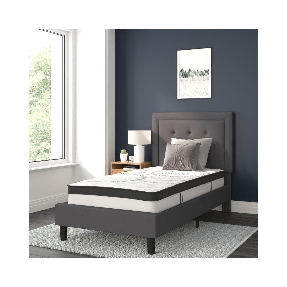 Flash Furniture Roxbury Twin Platform Bed Set-Gray SL-BM10-29-GG